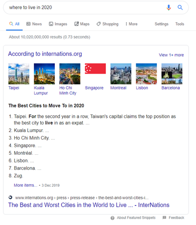 featured snippet