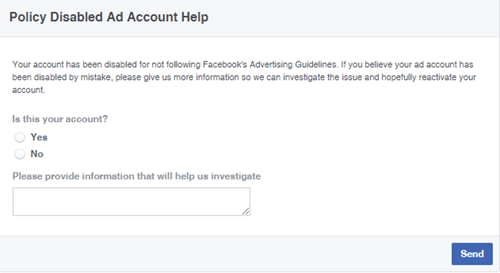 Facebook Ad Account Help
