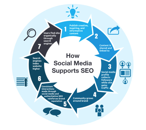 social media supporting seo infographic from life marketing